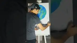 acrylic pour painting astronaut on the moon / fluid art #short