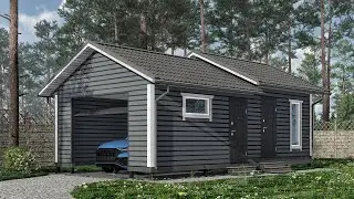 Баня с гаражом