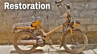 Restoration Abandoned Old Motorcycle Honda Express NC50  Two Stroke Engine 1982 | Time-lapse