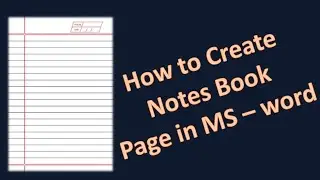 How to create notebook page  in ms- word