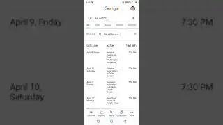 IPL 2021 match list