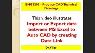 Import & Export Data between MS Excel and AutoCAD