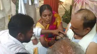 Kesha Kandana Sanskaram  by Laxminarayana K grand son Dhaman on 26-5-19 at Bheemaram