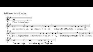 Prière sur les offrandes - Musique du Missel