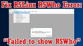 Fix RSLinx Classic Failed To Show RSWho
