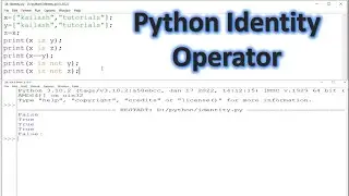 Python Identity Operators |Identity Operator in Python | Python Tutorial for Beginners in Hindi 20