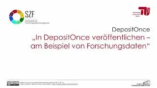 In DepositOnce veröffentlichen – am Beispiel von Forschungsdaten
