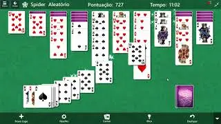 JOGANDO O  JOGO DE PACIÊNCIA SPIDER MODO MÉDIO ALEATÓRIO 2 NAIPES