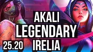 AKALI vs IRELIA (MID) | 17/2/12, Legendary | KR Master | 25.20
