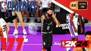 NBA 2K24 {My Career} [PC] (4K) EP177 {Playoffs: West 1st Round} Game 4 =Spurs @ Kings=