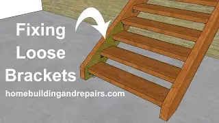 How To Fix Loose Stair Tread Brackets - Dry Rot or Termite Damaged Wood Stringers