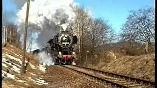 Dampflok 52 8039 im Einsatz / Strecke Schmalkalden - Zella-Mehlis, am 2.März 1996