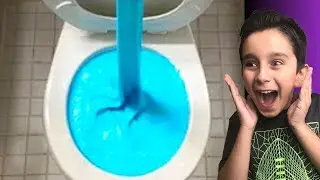 WILL IT FLUSH?  - BLUE SLIME!  (MESS 4FUN)