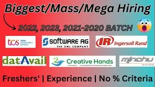 TCS Hiring | Latest Hiring | Multiple Hiring | Mega Hiring | % Criteria | Freshers' 2023-2020 Batch