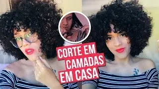 CORTE de cabelo CACHEADO CURTO EM CASA