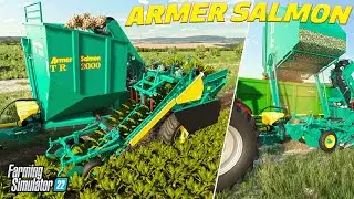 Armer Salmon 2 row Beat Harvester - 4D Modding Does it again | Farming Simulator 22 mod review!