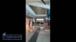 Paura a Cagliari, crolla controsoffitto all’aeroporto