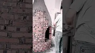 Brick firewood stove plastering