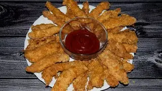 Куриные СТРИПСЫ, Вкуснее Чем НАГГЕТСЫ Простой рецепт в духовке - отличная закуска к пиву