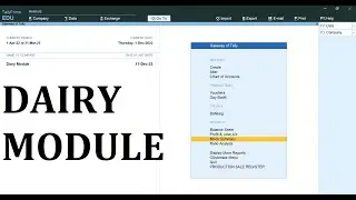 Dairy Module in Tally Prime | TallyPrime Customization
