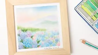 [ENG Sub] Hydrangea - Easy Soft Pastels Drawing