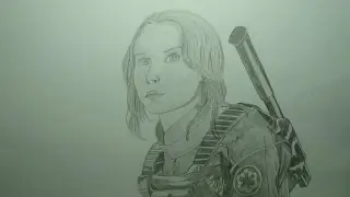 Изгой-один, Джин Эрсо.  Рисунок карандашом. Rogue One, Jyn Ersо. Pencil drawing.