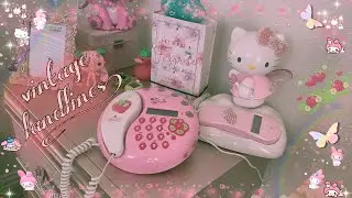 cute vintage hello kitty 🎀 & strawberry shortcake landlines🍓