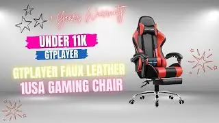 GTPLAYER Faux Leather #1Usa Gaming Chair With Massageable Cushion&Footrest,Office Chair