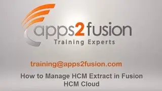 How to Manage HCM Extract in Fusion HCM Cloud