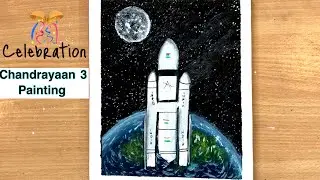 ISRO Chandrayaan-3 Special/Easy painting tutorial #119 / Satisfying video