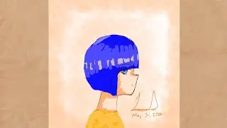 Anime girl side view drawing (coloured)