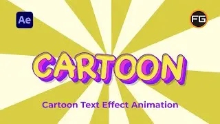 Cartoon Text Animation Effect using #aftereffects with no plugins