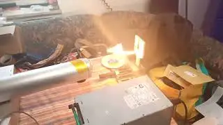 150W CO2 Laser burning wood