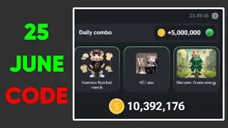 25 June Hamster Kombat Combo cards| 25 June Daily cipher code|Hamster Kombat daily Combo cards