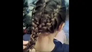 Прическа 'Три в одну косичку'