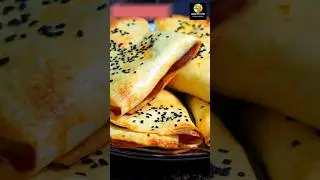 Закрытая пицца треугольник. Быстрый и вкусный завтрак или ужин. Лаваш с начинкой. #shorts #рецепт
