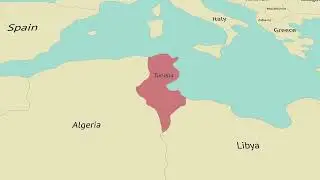 Tunisia animated map free 4k