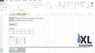 Matrix Multiplication In Excel