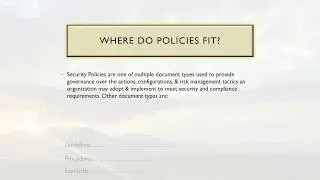 Security Series: Information Security Policy