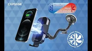 Electro-Ceramic Cooling Module Fast Charging Wireless Auto-Clamp Car Mount Gooseneck Arm 300mm