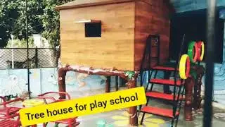 TREE HOUSE MAKING . ART PROJECT FOR PLAY SCHOOL