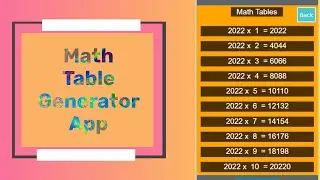 Math Table Generator App on code.org (App Lab)