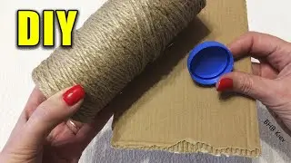 A real beauty was created from a plastic lid, jute and cardboard! Ideas, DIY crafts.