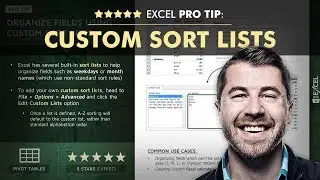 EXCEL PRO TIP: Custom Sort Lists