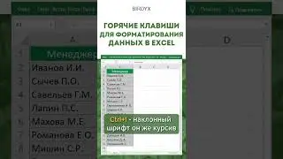 Excel: горячие клавиши для быстрого форматирования шрифта в эксель 