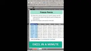 Excel in minute Freeze Panes How to Freeze Multiple Rows and Columns in Excel