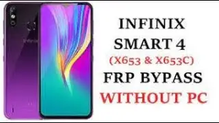 Infinix Smart 4 frp bypass x653/x653c   Google account bypass unlock without PC 💻