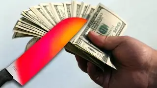 EXPERIMENT Glowing 1000 degree KNIFE VS 1 000 000 DOLLARS!
