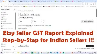 Etsy Seller GST Report Explained | Step-by-Step for Indian Sellers !!!