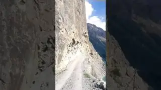 Cliff track to Seven Lakes.TAJIKISTAN.